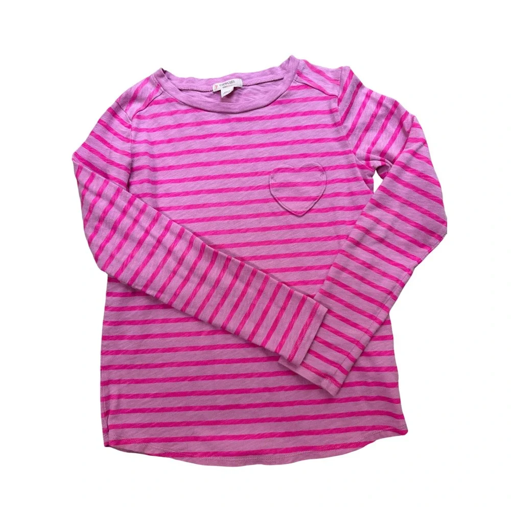 Crewcuts J.Crew Girls Striped Long Sleeve Shirt Bundle Star Heart Size M 8-9